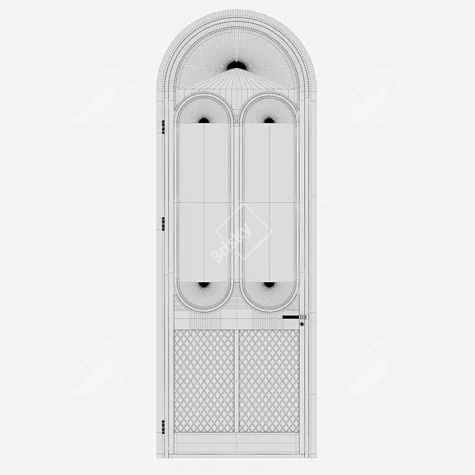 Corona-Rendered Aluminium Door Model 3D model image 5