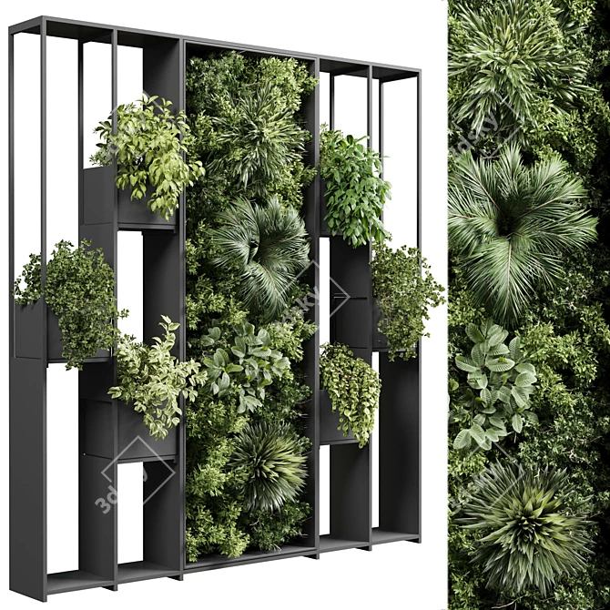 Metal Frame Vertical Garden Partition 3D model image 1