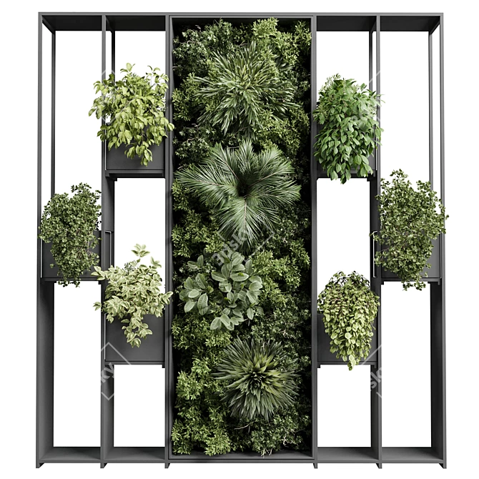 Metal Frame Vertical Garden Partition 3D model image 2