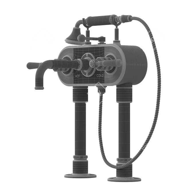 Title: Floor Mount Regulator Mixer 3D model image 2