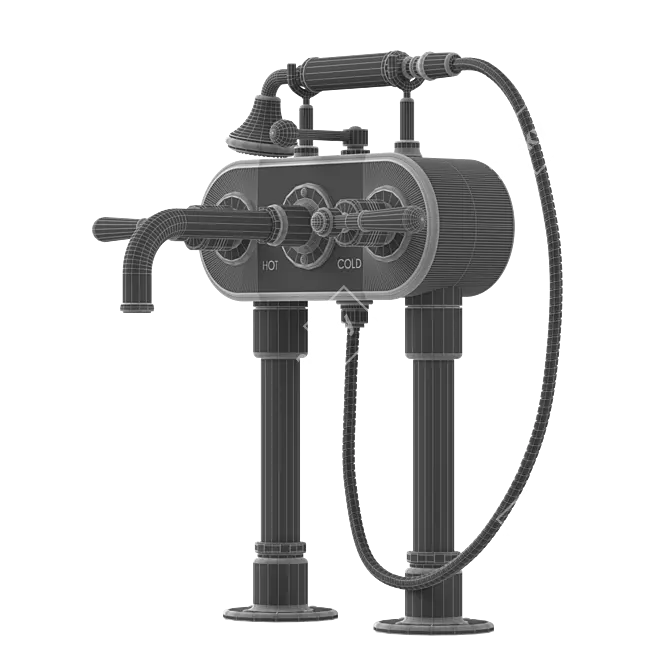 Title: Floor Mount Regulator Mixer 3D model image 3