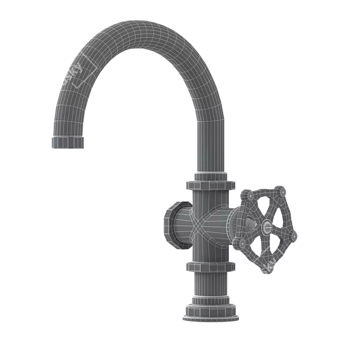 Regulator Gooseneck Lavatory Faucet Black 3D model image 4