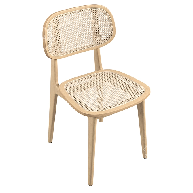 Stylish Titus Dining Chair 3D model image 2