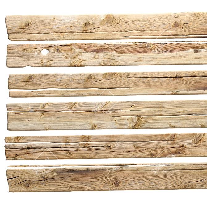 Vintage Plank Set: 1200x110 3D model image 2