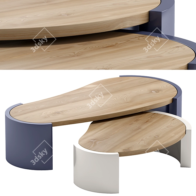 Frida Table 3D Model Wood 3D model image 2