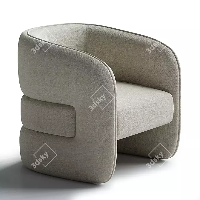 Modern Franklin Armchair 3D Model 3D model image 2