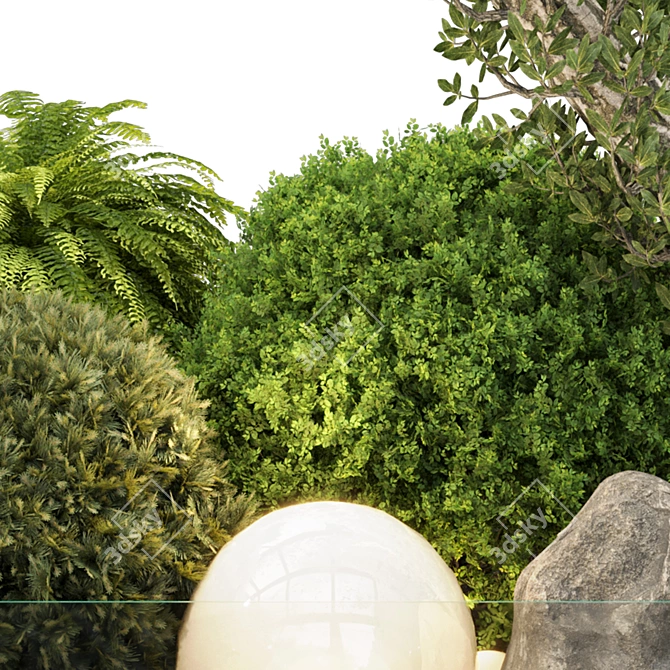 Garden Tree & Bush Set 153 3D model image 5