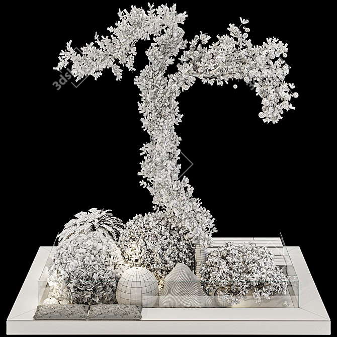 Garden Tree & Bush Set 153 3D model image 7