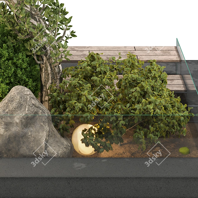 Garden Tree & Bush Set 153 3D model image 10