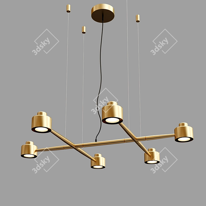 Modern Metal LED Linear Suspension 3D model image 4