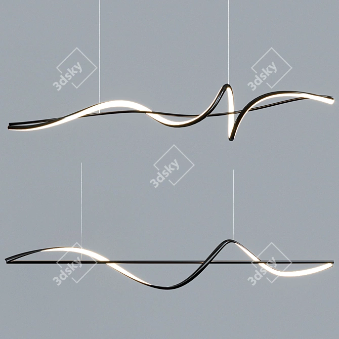 Sleek Eskild Long Design Lamp 3D model image 5