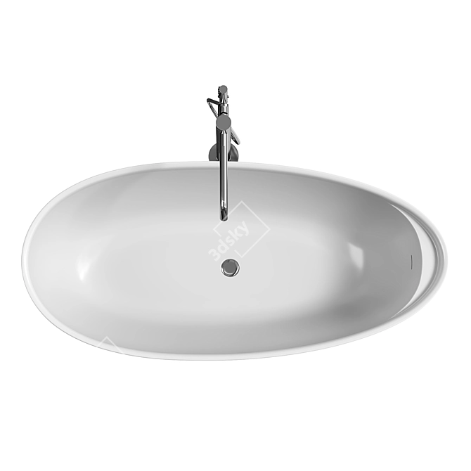 Antoniolupi Oval Bath, Matte White 3D model image 2