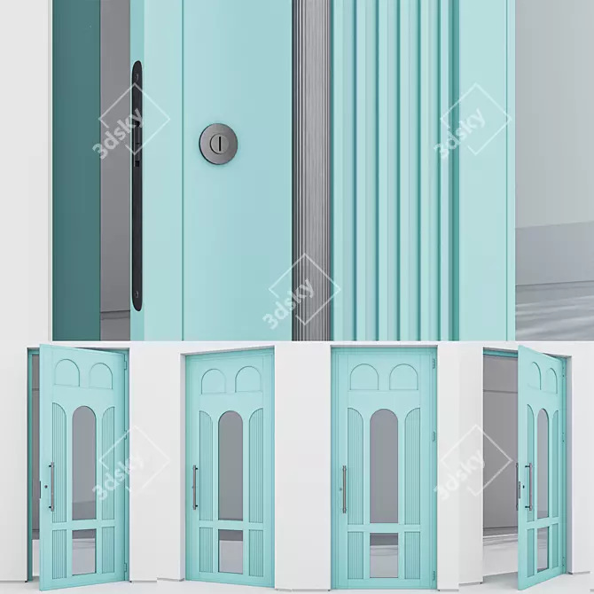 Sleek Aluminium Door 362 3D model image 3