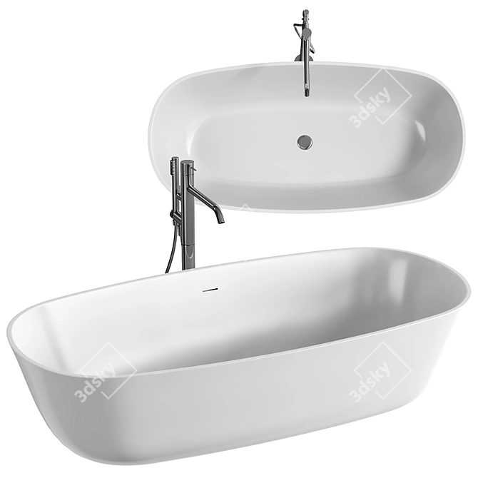 Elegant Antoniolupi Oval Bath 3D model image 3