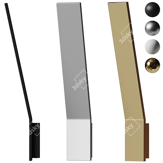  Modern Corner LED Wall Sconce 3D model image 1