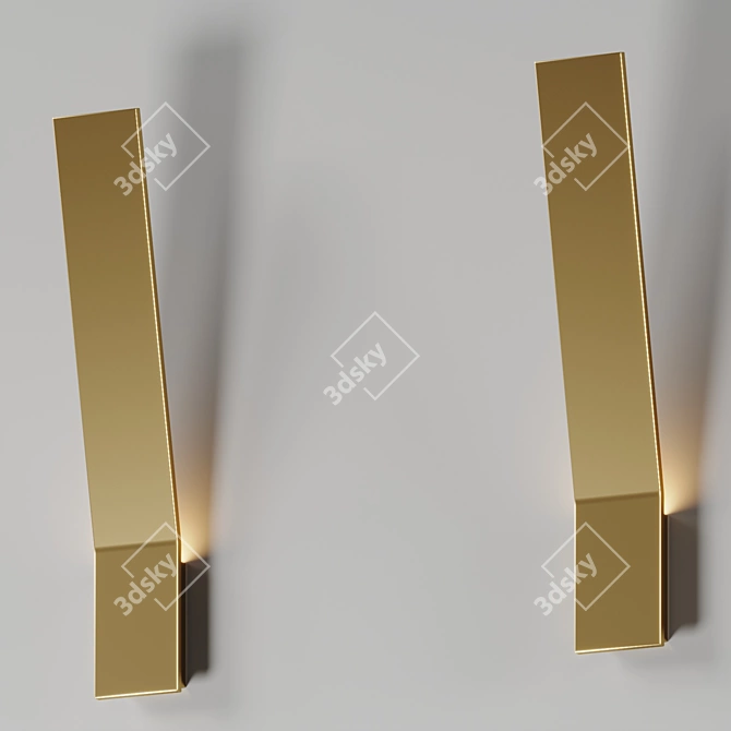  Modern Corner LED Wall Sconce 3D model image 3
