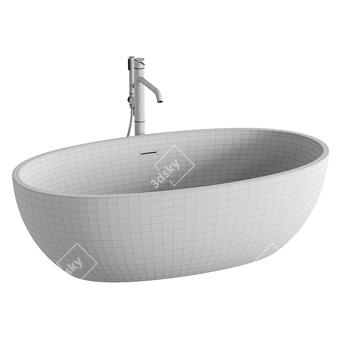 Antoniolupi REFLEX Oval Bath | Matte White 3D model image 4