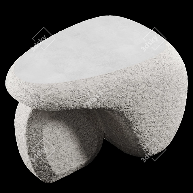 Stone Accent Coffee Table 3D model image 3