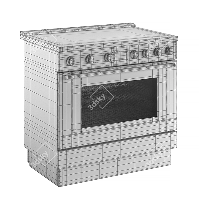 Induction Range 3D Model Kit 3D model image 3