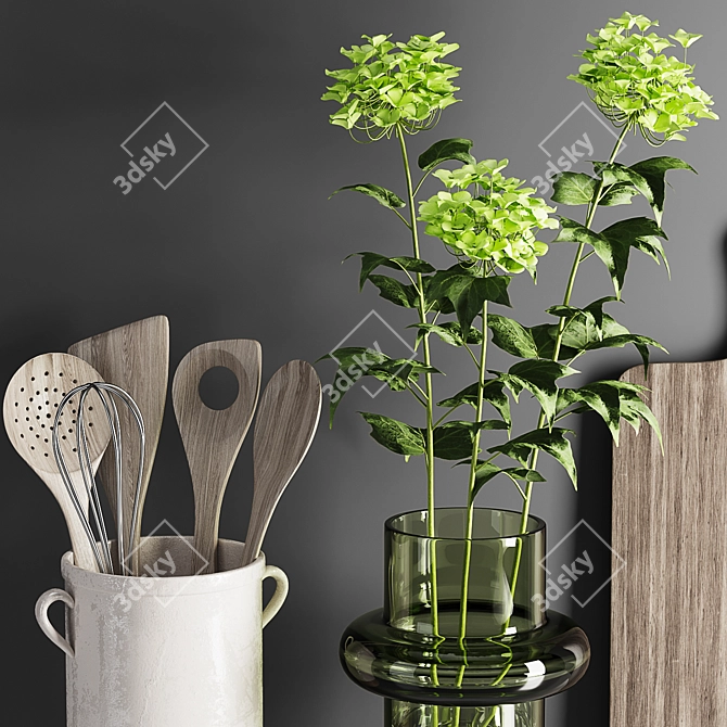 Modern kitchen accessories set 02 3D model image 4