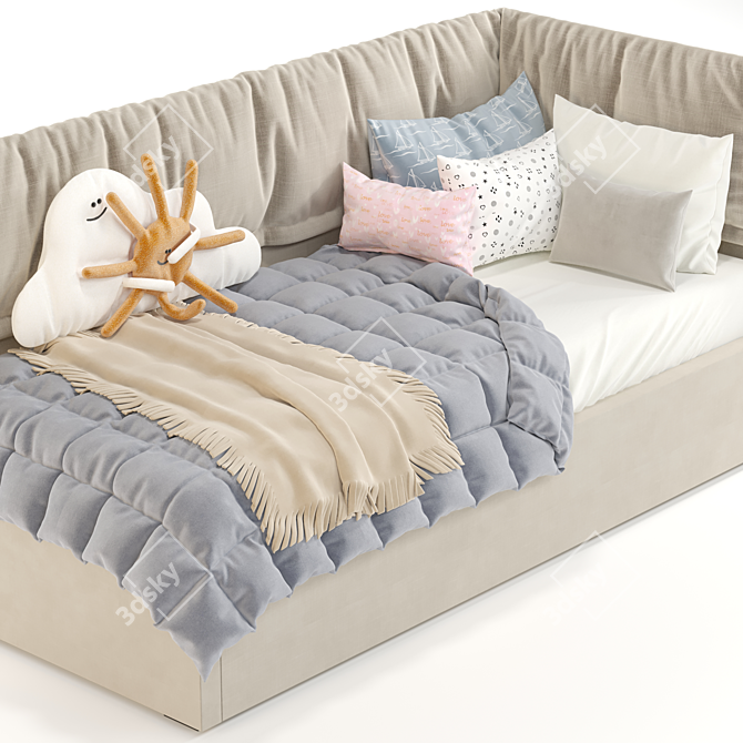 Sleek Kids' Sofa Bed 2016 3D model image 4