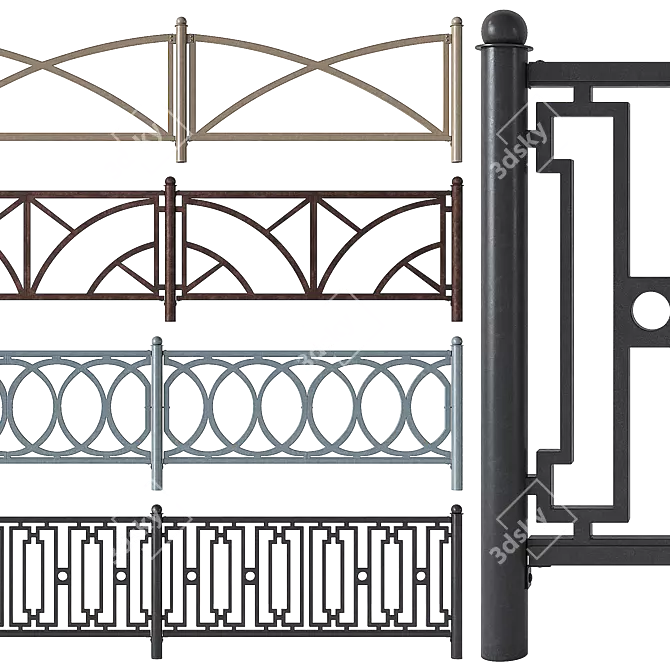 Polymer Pedestrian Guard Set 3D model image 1