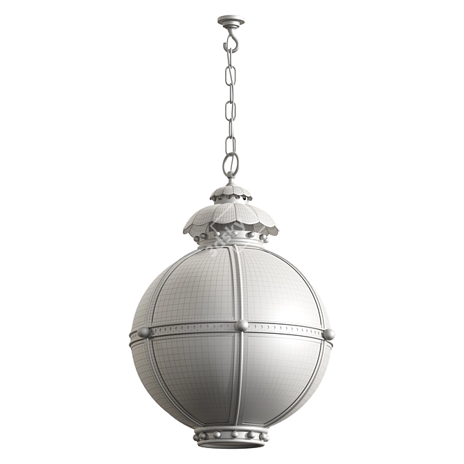 Distressed Brass Globe Lantern 3D model image 2