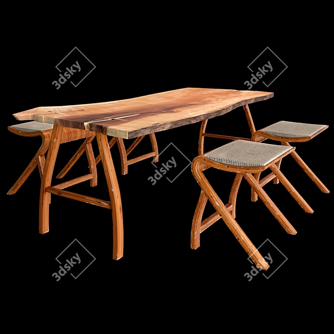 Sleek Modern Table Set 3D model image 2