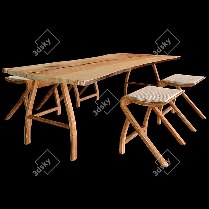 Sleek Modern Table Set 3D model image 5