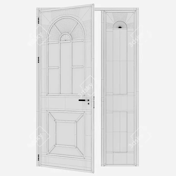 Sleek Aluminum Door Design 3D model image 4