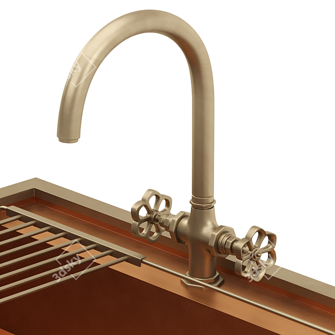Luxury Modelled Kitchen Sink 3D model image 6