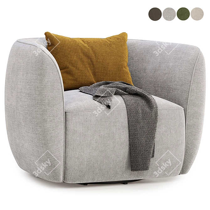 Chic Swivel Lounge Chair Collection 3D model image 1