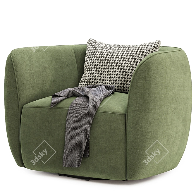 Chic Swivel Lounge Chair Collection 3D model image 5