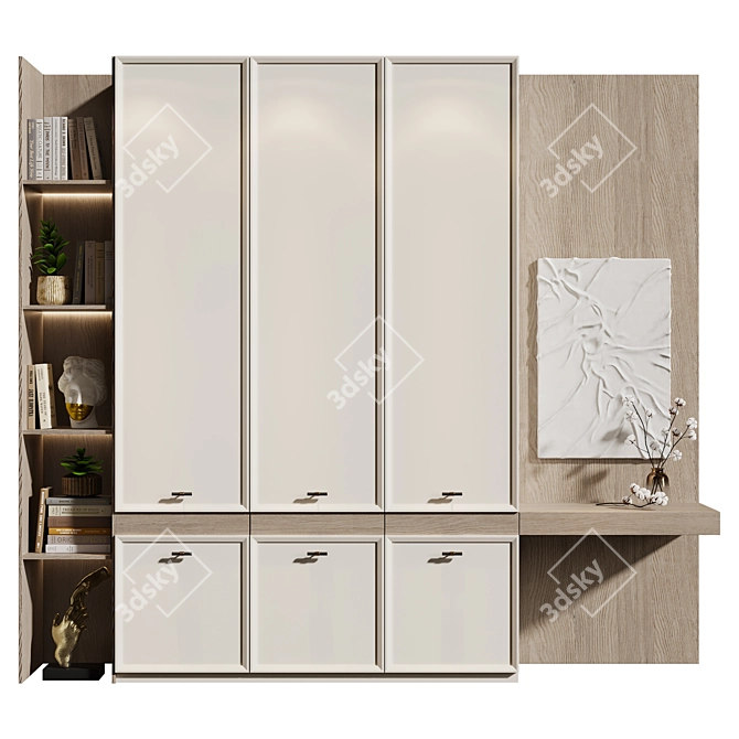 Neoclassical Wardrobe 45: Elegant Storage Solution 3D model image 1