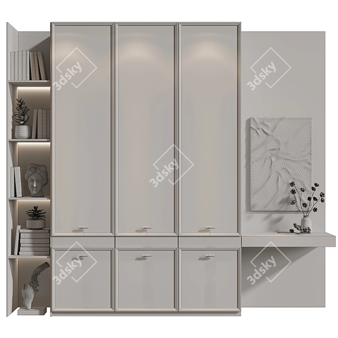 Neoclassical Wardrobe 45: Elegant Storage Solution 3D model image 3