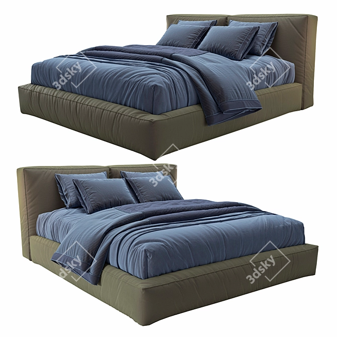 Amore King Size Bed Design 3D model image 2