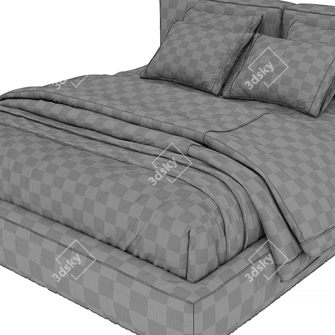 Amore King Size Bed Design 3D model image 4