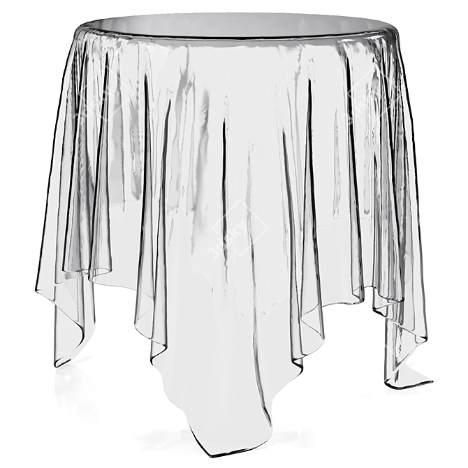 Modern Glass Philippe End Table 3D model image 4