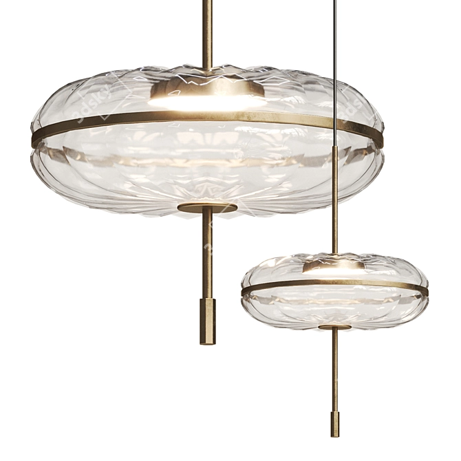 Elegant Dona Glass Pendant Lamp 3D model image 1