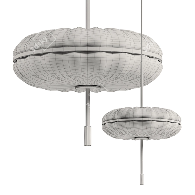 Elegant Dona Glass Pendant Lamp 3D model image 2