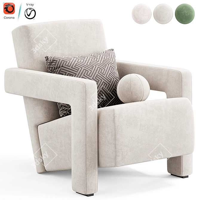 Modern Utrecht Armchair by Cassina 3D model image 5