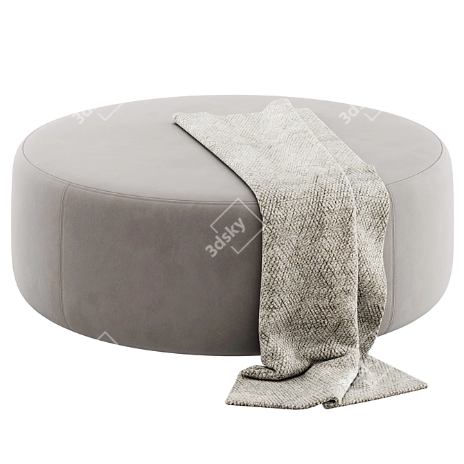 Akera Ottoman with Plaid 3D model image 3