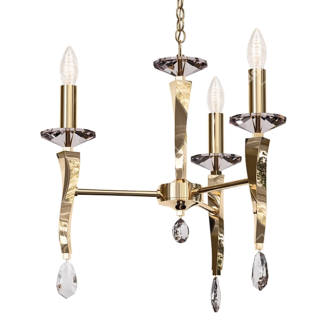Elegant Aire 3-Light Chandelier 3D model image 1