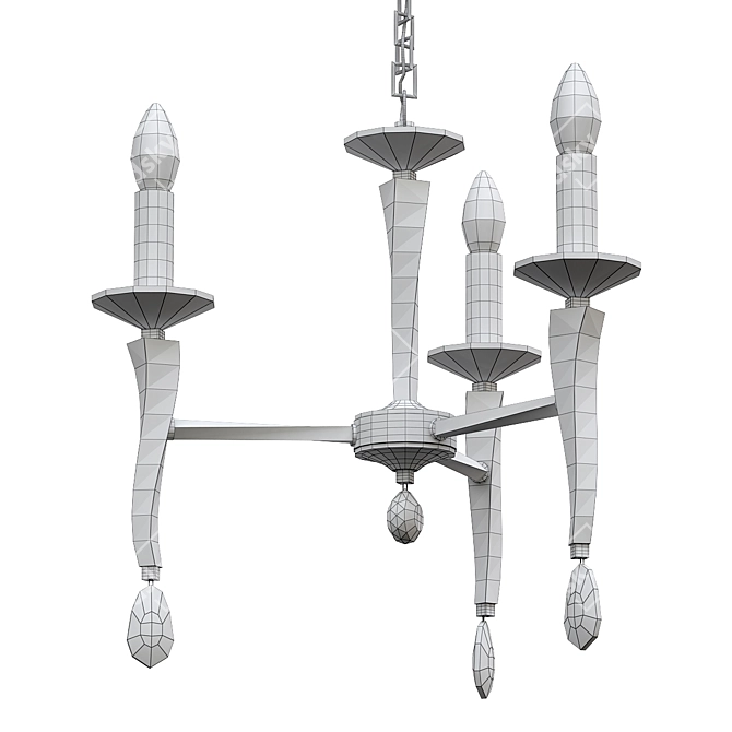 Elegant Aire 3-Light Chandelier 3D model image 2