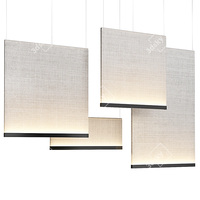 Curtain Pendant Lamp Fabric 3D model image 1