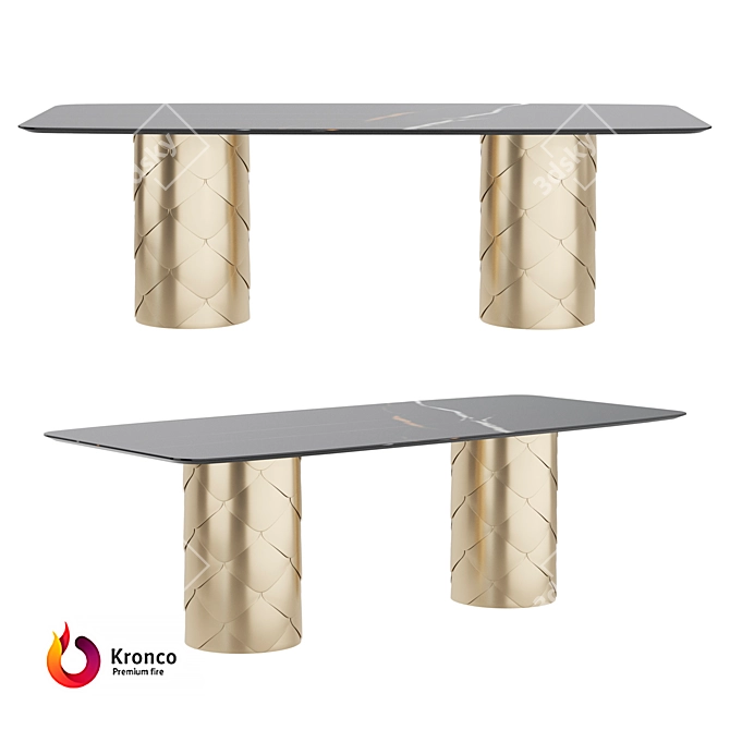 Forest Ceramogranite Dining Table 3D model image 1