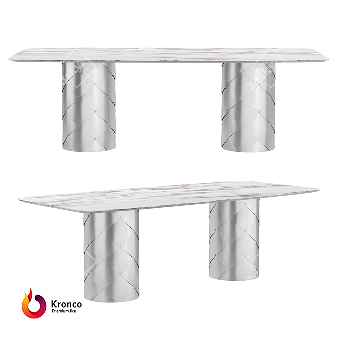 Forest Ceramogranite Dining Table 3D model image 2