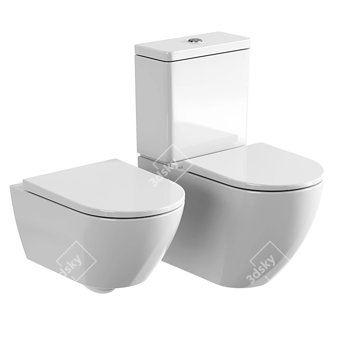 Duravit D-Neo White Washdown Toilets 3D model image 2