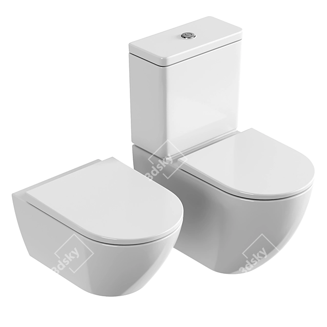 Duravit D-Neo White Washdown Toilets 3D model image 3