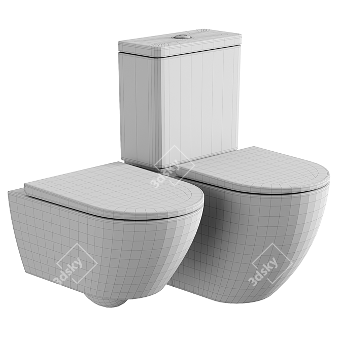 Duravit D-Neo White Washdown Toilets 3D model image 1